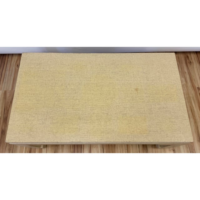 Chinoiserie Vintage Ming Leg Grasscloth Wrapped Coffee Table For Sale - Image 3 of 11