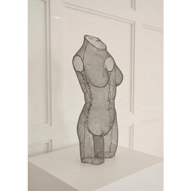 Vintage Wire Mesh Nude Woman Female Figure Sculpture For Sale - Image 4 of 4