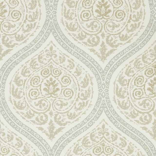 Sanderson Madurai Wallpaper in Stone - a Sample For Sale