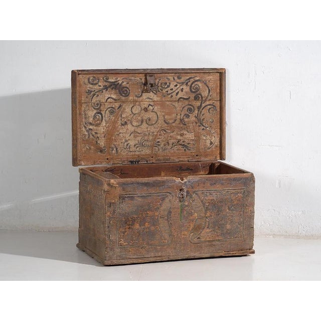 Wood Antique Wood Chest, 1830s For Sale - Image 7 of 18