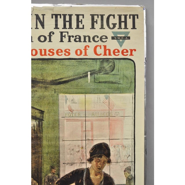 Paper Original Vintage Ywca 1918 Wwi Poster 'Four Years in the Fight' by Lucien Jonas For Sale - Image 7 of 16