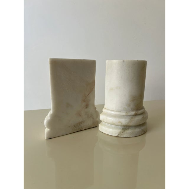 Contemporary Vintage 1980s Marble “Column” Bookends - a Pair For Sale - Image 3 of 5