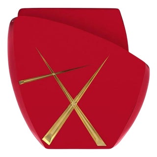 Agostina Line 1 Umbrian Red/Gold Side Table from Eje-Design For Sale