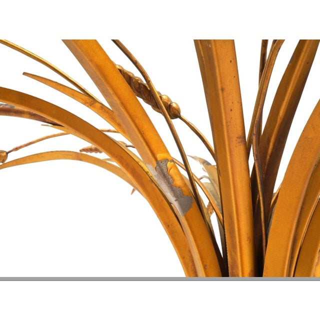 Hollywood Regency Original Italian Gilt Sheaf of Wheat Coffee Table For Sale - Image 4 of 4