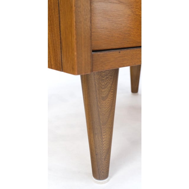 Light Walnut Double Door Compartment One Drawer Cone Tapered Legs End Tables For Sale - Image 17 of 18