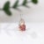 Metal Pink Tourmaline Pendant with Natural Diamonds in Solid 14k Dual Tone Gold Round 5mm For Sale - Image 7 of 8