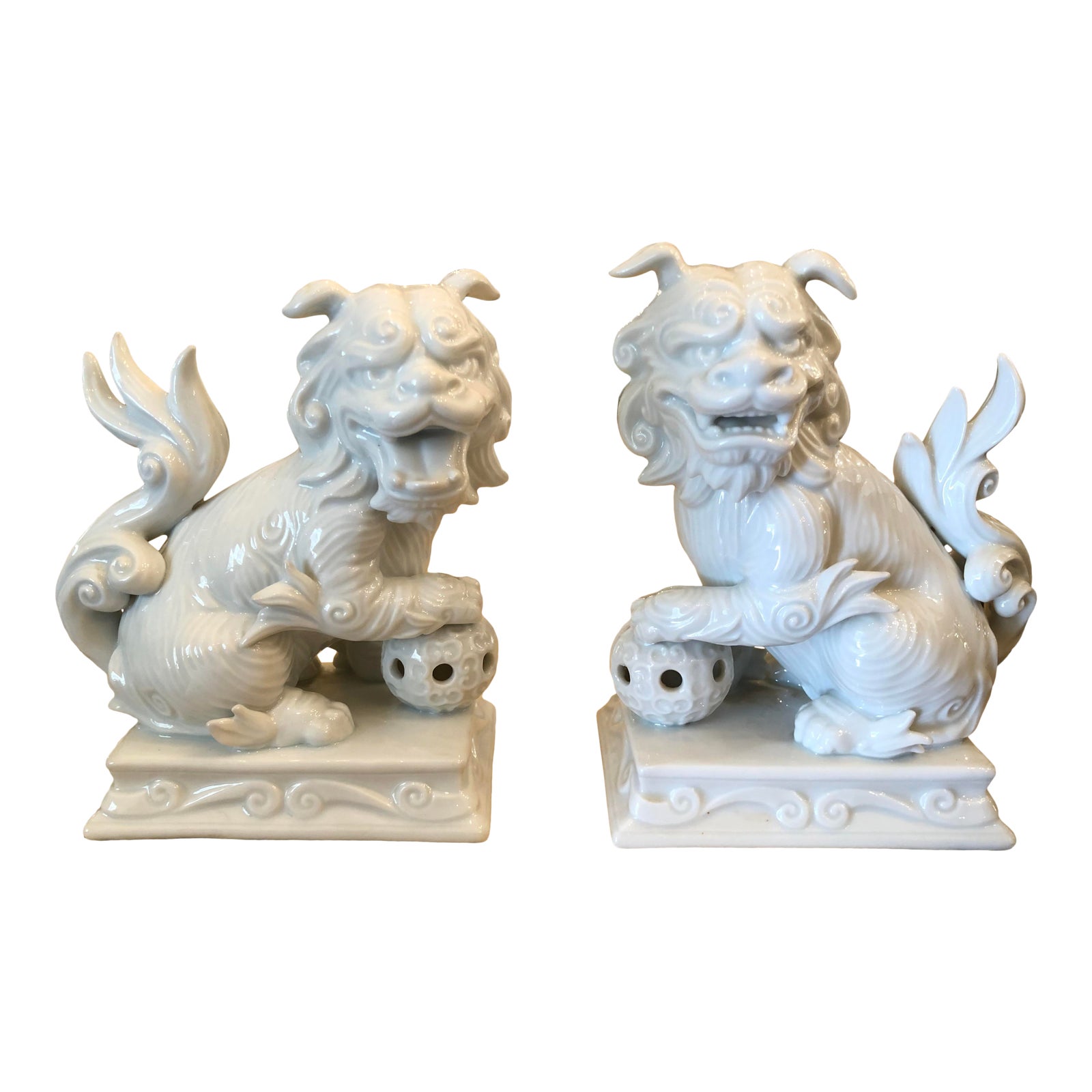 Vintage White Foo Dogs a Pair Chairish