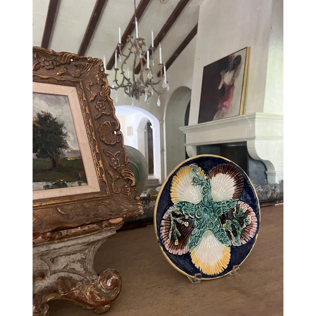 Late 19th Century Majolica Shell Motif Plate For Sale - Image 4 of 6