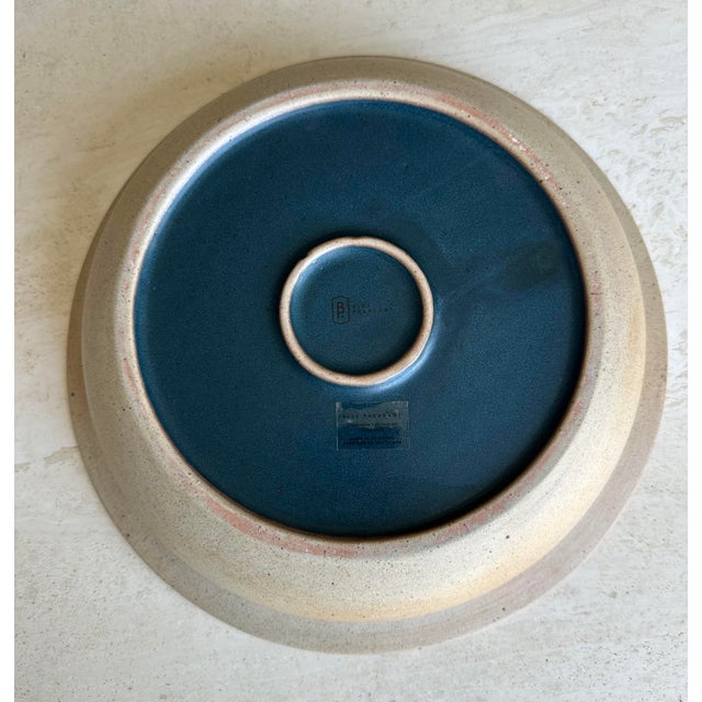 Blue Pheasant 12" Peacock Colored Ceramic Bowl For Sale In San Diego - Image 6 of 6