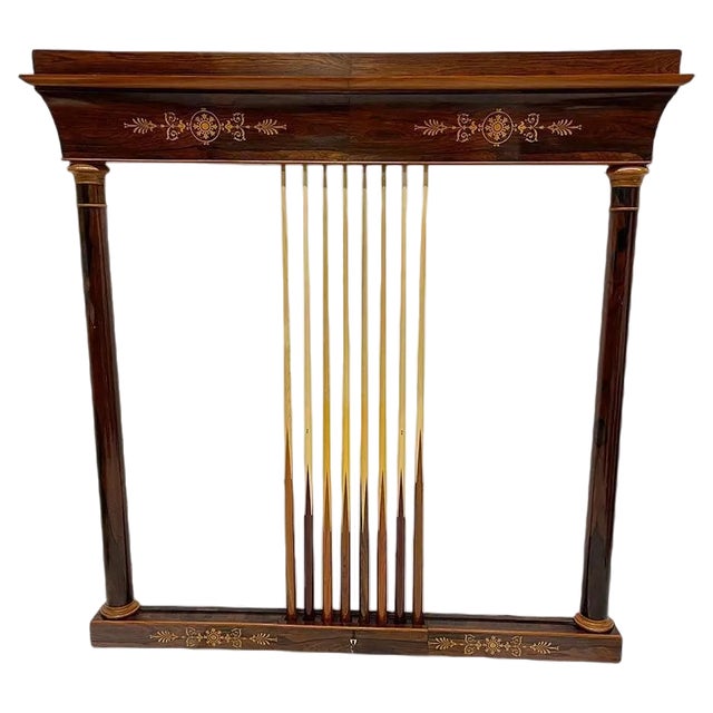 19th Century French Wall Mounted Cue Rack, 1860s For Sale