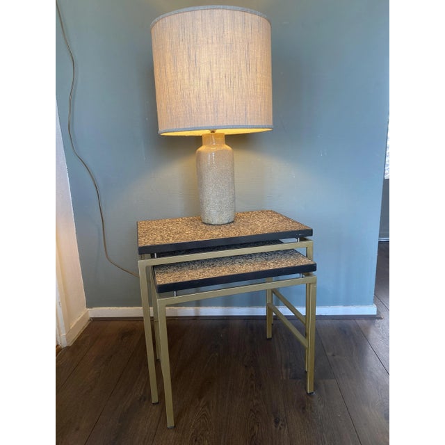 Beige Vintage Earthenware Craquelé Table Lamp by Pieter Groeneveldt, 1950s For Sale - Image 8 of 13