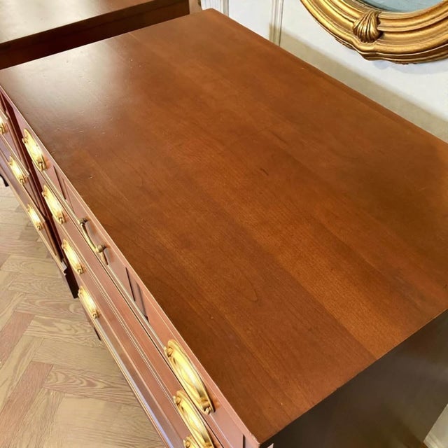 Wood 1950s Pair of Solid Cherry Bachelor Chests 30”w | Nightstands | Bedside Tables For Sale - Image 7 of 10