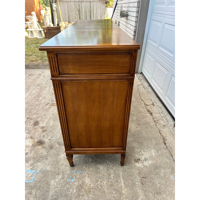 French 19th Century Louis XVI Walnut Three Door Sideboard For Sale - Image 9 of 12