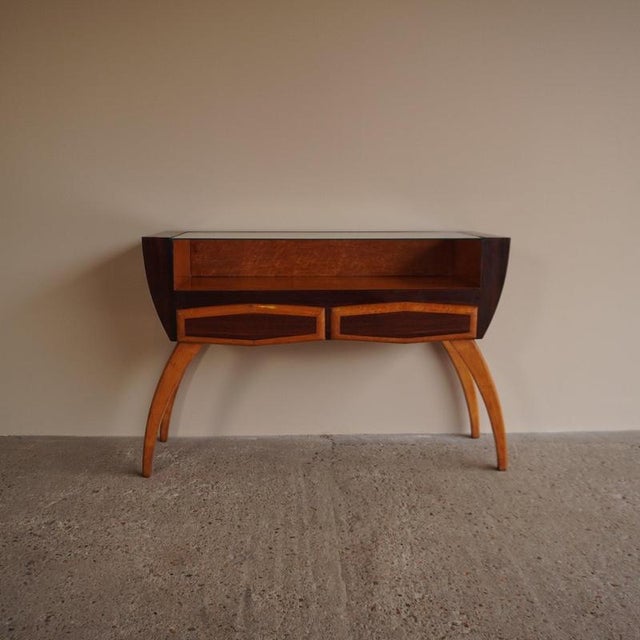 Sculptural Walnut Console Table For Sale - Image 3 of 15