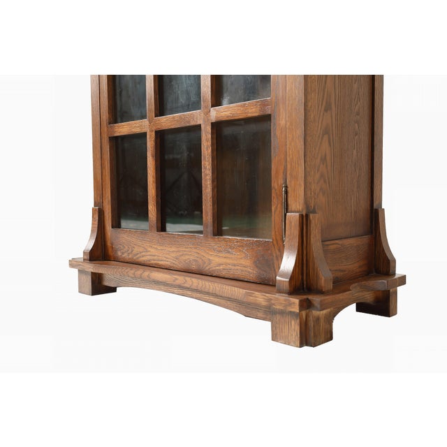 Mission Solid Oak Display Bookcase - Walnut Stain For Sale In Chicago - Image 6 of 18