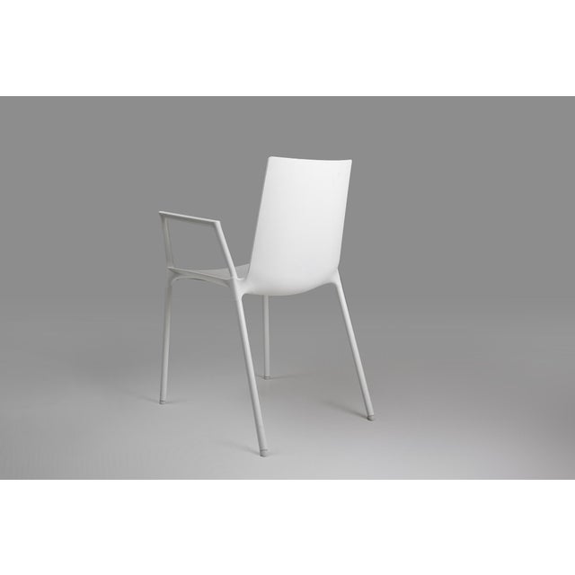 21th Century White Design Chair with Armrests, Belgium For Sale - Image 9 of 11