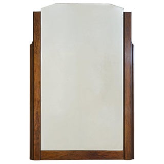 French Art Deco Mahogany Wall Mirror, 1930s For Sale