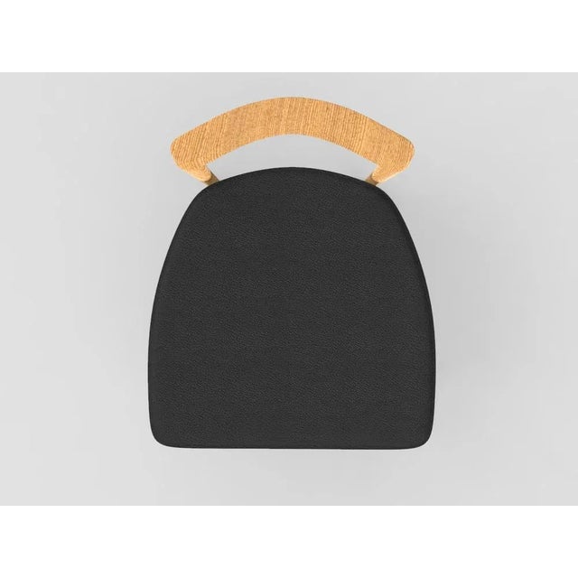 Grey Chair in Linea 622 Leather and Oak by Collector Studio For Sale - Image 4 of 5