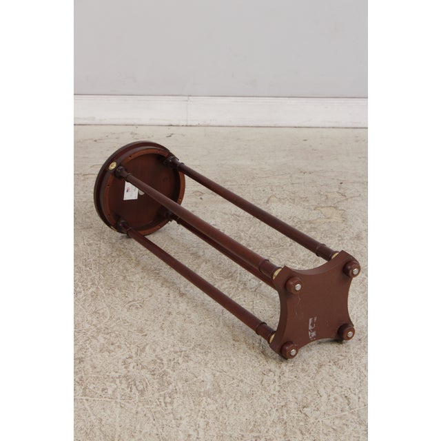 Pair of Baker Mahogany Round Plant Lamp Stands For Sale - Image 12 of 13