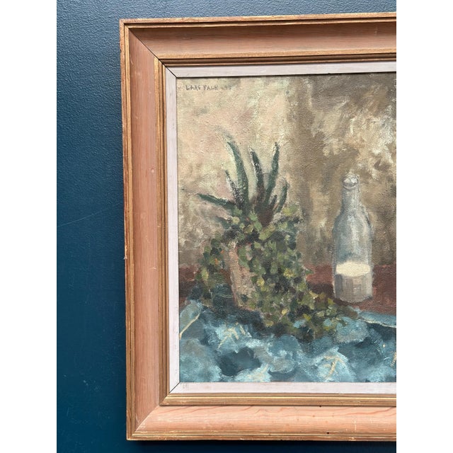 Lars Falk, Still Life with Glass Bottle, 1944, Oil on Panel, Framed For Sale - Image 16 of 18