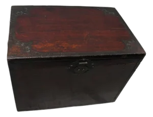 Chinese 19th Century Antique Trunk With Iron Ornaments