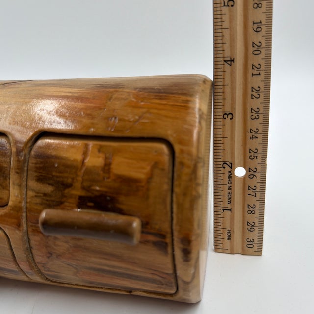 Vintage Nature Turns Aspen Wood Puzzle Jewelry Box With Drawers For Sale - Image 10 of 12