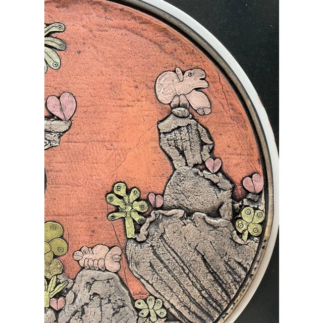 1975 Jack Sures 'Rain Off the Mountain' Earthenware Clay Plaque - Canada Master For Sale - Image 10 of 13