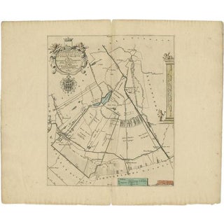 Antique Map of the Haskerland Township Friesland by Halma, 1718 For Sale