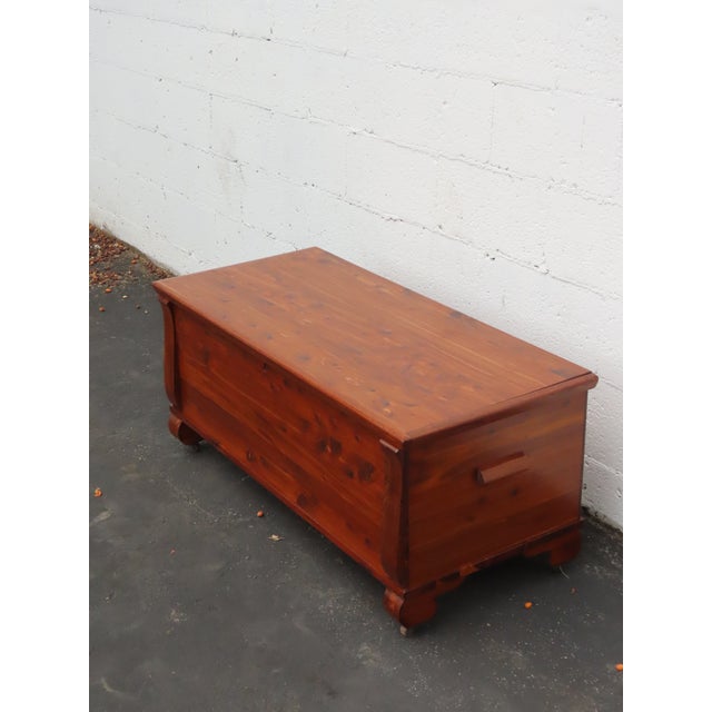 Early 20th Century Early 1900s Solid Cedar Hope Chest Blanket Trunk Bench 6658 For Sale - Image 5 of 16
