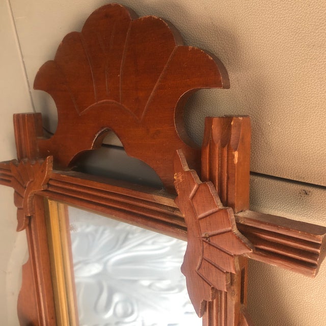 1940s 1940s Victorian Shaving Mirror With Towel Bar and Candle Holder For Sale - Image 5 of 9