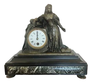 Victorian Marble Mantle Clock, 1860s