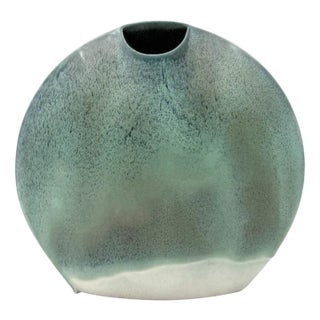 Mid-Century Modern Blue Ceramic Solifleur Vase, France, 1970s For Sale