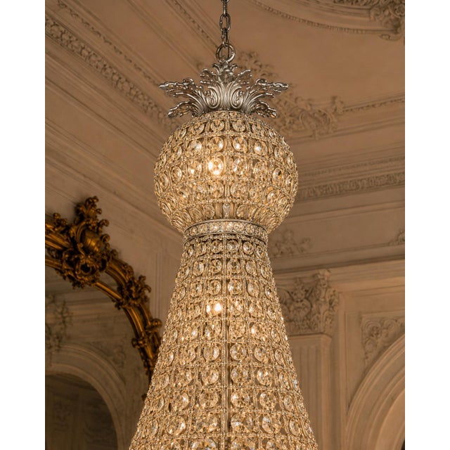 1980 French Artisan Louis XVI Silver Bronze Chandelier For Sale - Image 14 of 17