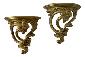 Vintage Syroco Decorative Display Brackets - A Pair
