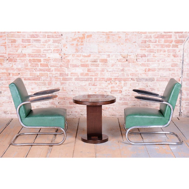 Art Deco Small Table in Oak, Silver Plating, and Glass, France, 1920s For Sale - Image 10 of 13