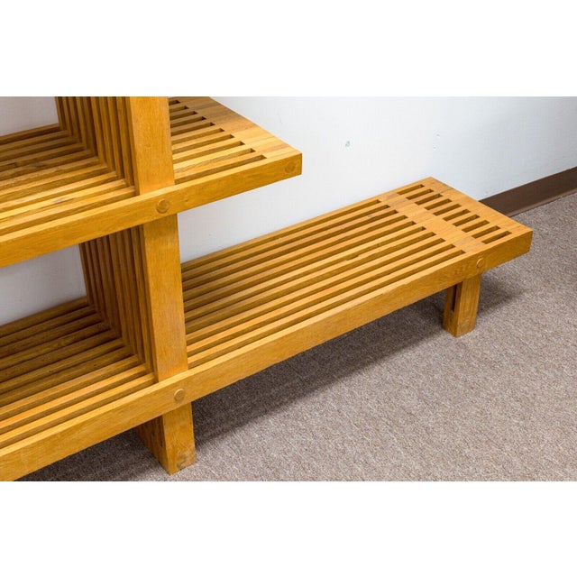 Mid 20th Century Custom 3 Tier MidCentury Modern Birch Wood Slat