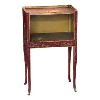 Red Chinoiserie Decorated Side Table For Sale
