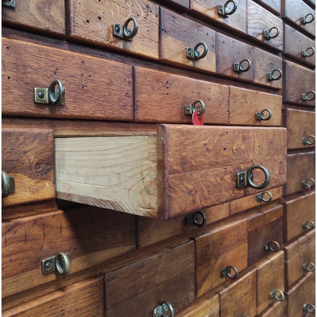 Wood Large Wooden Apothecary Cabinet For Sale - Image 7 of 15