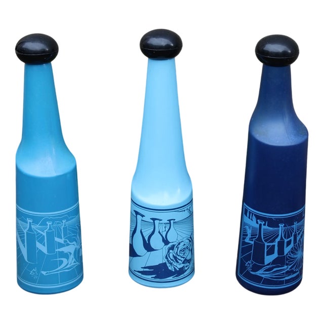 Colored Bottles by Salvador Dali, 1970s, Set of 3 For Sale
