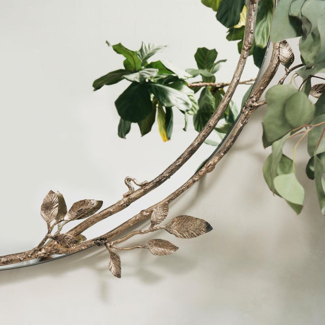 Aged Silver Lennox Vine and Leaf Wall Mirror For Sale - Image 10 of 12