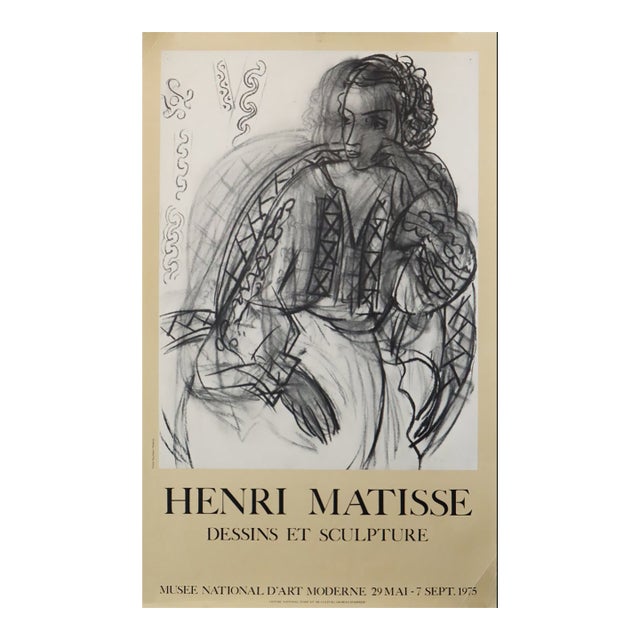 1975 French Exhibition Poster - Henri Matisse, Dessins Et Sculpture at Musée Nationale d'Art Moderne For Sale