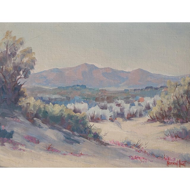 Exceptional 1940's plein air oil painting by Norman Hart (1889-1957) depicting a stunning California desert landscape near...