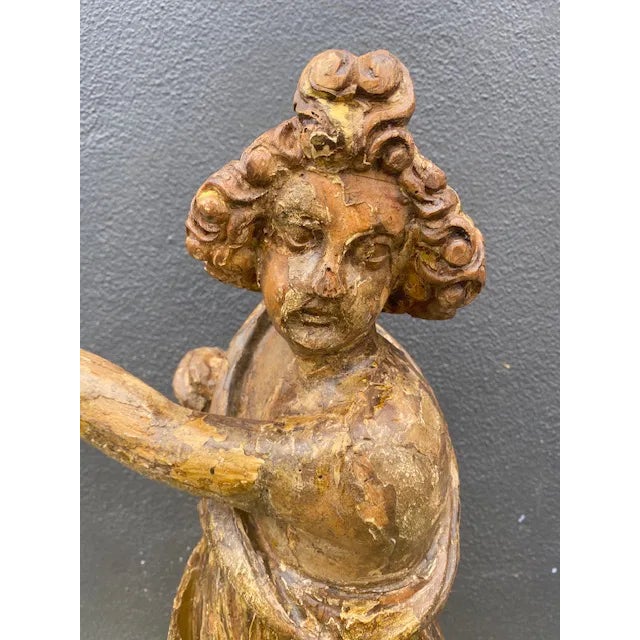 Printmaking Materials 18th Century Italian Giltwood Figure For Sale - Image 7 of 13