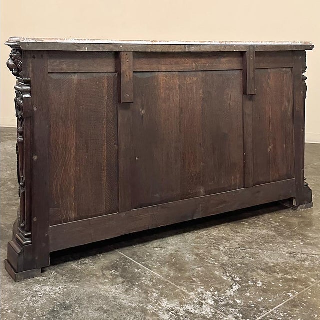 19th Century French Renaissance Marble Top Buffet For Sale - Image 18 of 18