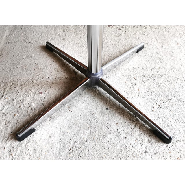 Mid-Century Modern Swivel Velvet and Chrome Club Stool, 1960s For Sale - Image 4 of 7
