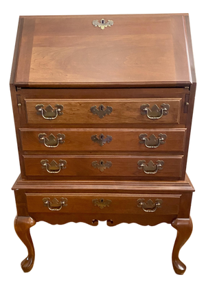 Maddox Colonial Reproductions Cherrywood Queen Anne Style Slant-Front Secretary Desk