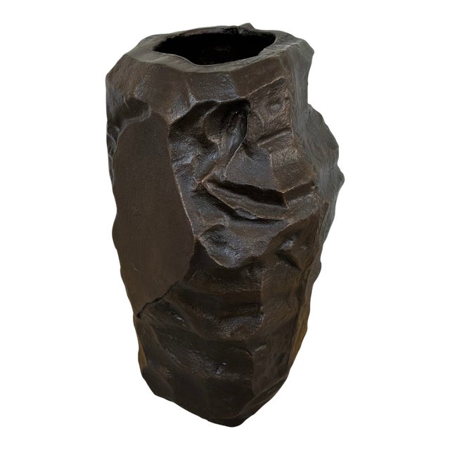 Currey & Co Large Carmelo Metal Vase For Sale