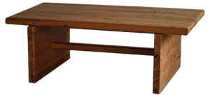 Swedish Brutalist Rectangular Solid Pine Coffee Table, 1960s