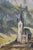 Vintage Eduard Enzmann Alpine Church Landscape Oil Painting on Board 20" For Sale - Image 6 of 10