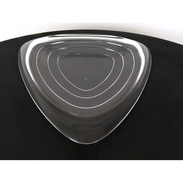 Made in Italy, 1990s. This is a glass plate / centerpiece designed by Angelo Mangiarotti for Cristallerie Colle. It is a...